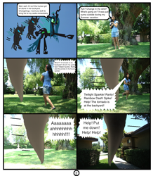 Size: 971x1111 | Tagged: safe, artist:magic-kristina-kw, queen chrysalis, changeling, changeling queen, comic, ponies in real life, self insert, the wizard of oz