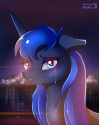 Size: 1048x1324 | Tagged: safe, artist:skyart301, princess luna, alicorn, pony, crying, sad, solo