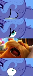 Size: 800x1830 | Tagged: safe, princess luna, alicorn, pony, bed meme, exploitable meme, meme, morning after, s1 luna, the lorax, waking up