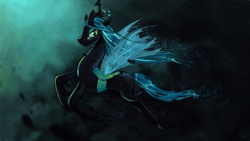 Size: 1920x1080 | Tagged: safe, artist:nadily, queen chrysalis, changeling, changeling queen, female, solo, wallpaper