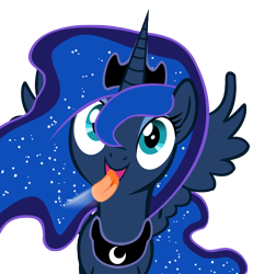 Size: 1593x1725 | Tagged: safe, artist:umbra-neko, princess luna, alicorn, pony, cute, fourth wall, licking, licking ponies, lunabetes, screen, silly, silly pony, simple background, solo, tongue out, transparent background, vector