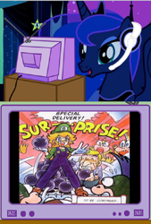 Size: 586x867 | Tagged: safe, princess luna, alicorn, pony, bomb, exploitable meme, gamer luna, iggy koopa, koopalings, larry koopa, lemmy koopa, manga, mario, meme, nintendo, nintendo power, obligatory pony, princess peach, super mario adventures, super mario bros., tv meme, wendy o. koopa