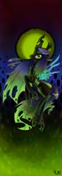 Size: 1274x3614 | Tagged: dead source, safe, artist:kaliptro, queen chrysalis, changeling, changeling queen, female, horn, solo