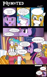 Size: 1860x3024 | Tagged: safe, artist:vavacung, princess celestia, twilight sparkle, twilight sparkle (alicorn), oc, oc:paper mache, alicorn, pony, comic:to love god - to love mortal, canon x oc, comic, female, mare, pixiv, royal guard