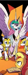 Size: 147x387 | Tagged: safe, idw, princess celestia, sunset shimmer, alicorn, pony, spoiler:comic, panel, royal guard