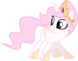 Size: 5000x3914 | Tagged: safe, artist:lightningbolt, princess celestia, alicorn, pony, butt shake, filly, pink-mane celestia, plot, simple background, smiling, solo, sunshine sunshine, transparent background, vector, young, younger