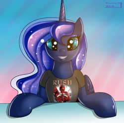 Size: 1031x1023 | Tagged: safe, artist:skyart301, princess luna, alicorn, pony, clothes, rush, rush (band), shirt, solo