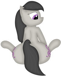 Size: 2623x3269 | Tagged: source needed, safe, artist:notyobizz, octavia melody, earth pony, pony, female, large butt, mare, plot, simple background, sitting, solo, transparent background, treblebutt