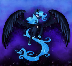 Size: 3600x3299 | Tagged: safe, artist:shaadorian, princess luna, alicorn, pony, female, horn, mare, simple background, solo