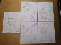 Size: 1024x768 | Tagged: safe, artist:andypriceart, princess cadance, princess luna, rainbow dash, rarity, spike, alicorn, bat, dragon, pegasus, pony, unicorn, eating, fast food, food, gem, grayscale, kfc, monochrome, parody, partial color, photo, portrait, traditional art