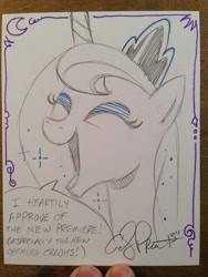 Size: 768x1024 | Tagged: safe, artist:andypriceart, princess luna, alicorn, pony, dialogue, photo, solo, traditional art