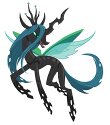 Size: 500x567 | Tagged: safe, artist:etall, queen chrysalis, changeling, changeling queen, female, green eyes, horn, solo