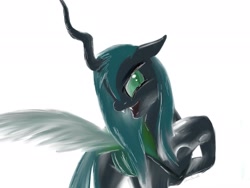 Size: 2048x1536 | Tagged: safe, artist:oswinoswaldart, queen chrysalis, changeling, changeling queen, female, green eyes, horn, solo