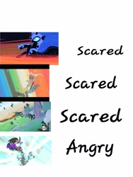 Size: 3000x4000 | Tagged: safe, edit, edited screencap, screencap, discord, king sombra, nightmare moon, queen chrysalis, changeling, changeling queen, pony, unicorn, a canterlot wedding, friendship is magic, the crystal empire, the return of harmony, antagonist, defeated, text