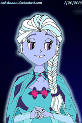 Size: 378x566 | Tagged: safe, artist:sab-hanna, sugarcoat, equestria girls, clothes, cosplay, costume, crossover, elsa, frozen (movie)