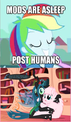 Size: 405x700 | Tagged: safe, artist:mixermike622, edit, edited screencap, screencap, queen chrysalis, rainbow dash, oc, oc:fluffle puff, changeling, changeling queen, equestria girls, equestria girls (movie), female, hug, mods are asleep