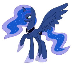 Size: 1500x1398 | Tagged: safe, artist:creeperoxx, princess luna, alicorn, pony, raised hoof, simple background, solo