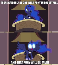 Size: 1280x1437 | Tagged: safe, princess luna, alicorn, pony, princess twilight sparkle (episode), angry luna, best pony, glowing eyes, image macro