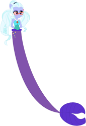 Size: 705x1029 | Tagged: safe, artist:firestarartist, artist:selenaede, artist:user15432, sugarcoat, mermaid, equestria girls, base used, clothes, crystal prep shadowbolts, fins, glasses, hasbro, hasbro studios, jewelry, mermaid tail, mermaidized, necklace, pearl necklace, ponied up, pony ears, species swap