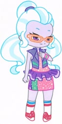 Size: 522x1032 | Tagged: safe, artist:ocean-drop, sugarcoat, dance magic, equestria girls, spoiler:eqg specials, chibi, converse, looking at you, shoes, smiling, sneakers, solo