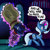 Size: 700x700 | Tagged: safe, artist:fauxsquared, princess luna, trixie, alicorn, pony, bag, excited, luna-afterdark, magic, telekinesis, trixie is magic, unamused