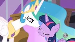 Size: 1280x720 | Tagged: safe, screencap, princess celestia, twilight sparkle, twilight sparkle (alicorn), alicorn, pony, princess twilight sparkle (episode), season 4, female, mare