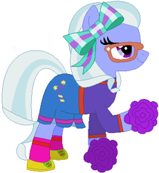 Size: 350x381 | Tagged: safe, artist:firestarartist, artist:user15432, sugarcoat, earth pony, pony, equestria girls, base used, bow, cheerleader, cheerleader outfit, clothes, costume, equestria girls ponified, glasses, hair bow, halloween, halloween costume, hasbro, hasbro studios, holiday, pom pom, ponified, shoes, socks