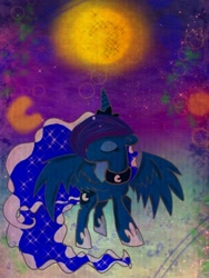 Size: 768x1024 | Tagged: safe, artist:ameemaame, princess luna, alicorn, pony, female, horn, mare, pixiv, solo