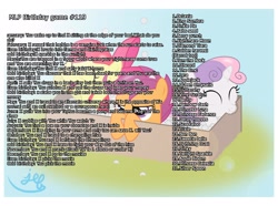 Size: 1750x1300 | Tagged: safe, apple bloom, applejack, derpy hooves, discord, fluttershy, king sombra, pinkie pie, queen chrysalis, rainbow dash, rarity, scootaloo, sweetie belle, trixie, twilight sparkle, birthday game, exploitable meme, meme