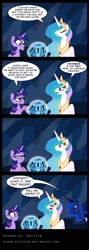 Size: 723x2040 | Tagged: safe, artist:niban-destikim, princess celestia, princess luna, twilight sparkle, alicorn, pony, princess twilight sparkle (episode), comic, mystery box of plot importance