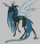 Size: 1280x1433 | Tagged: safe, artist:probablyfakeblonde, queen chrysalis, changeling, changeling queen, female, green eyes, horn, solo