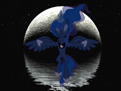 Size: 933x700 | Tagged: safe, princess luna, alicorn, pony, female, horn, mare, moon, simple background, solo