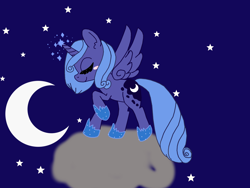 Size: 2048x1536 | Tagged: safe, artist:luna crystal, princess luna, alicorn, pony, female, horn, mare, pixiv, solo