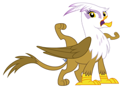 Size: 1600x1145 | Tagged: safe, artist:r3ign, derpibooru import, gilda, iron will, griffon, inverted mouth, nightmare fuel, simple background, solo, thumbs up, transparent background, vector, wat, what has science done, wtf