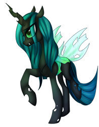 Size: 1311x1675 | Tagged: safe, artist:tamufisi, queen chrysalis, changeling, changeling queen, female, green eyes, horn, solo