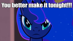 Size: 1280x720 | Tagged: safe, princess luna, alicorn, pony, angry, bronybait, caption, dream walker luna, image macro, solo