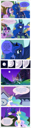 Size: 1678x6841 | Tagged: safe, artist:priceless911, derpy hooves, princess celestia, princess luna, twilight sparkle, alicorn, pegasus, pony, comic, female, mare, mare in the moon, moon