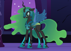 Size: 5600x4000 | Tagged: safe, artist:beavernator, nightmare moon, queen chrysalis, changeling, changeling queen, chrysmoon, female, fusion, lesbian, shipping, solo