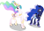 Size: 3723x2632 | Tagged: safe, artist:vector-brony, princess celestia, princess luna, alicorn, pony, princess twilight sparkle (episode), lip bite, no tail, saddle bag, simple background, transparent background, vector