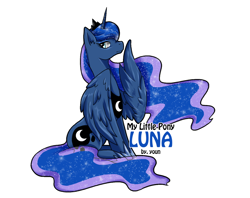 Size: 900x714 | Tagged: safe, artist:yoonny92, princess luna, alicorn, pony, female, horn, mare, simple background, solo, white background