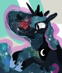 Size: 840x981 | Tagged: safe, artist:sterfler, princess luna, alicorn, pony, galaxy, galaxy mane, solo