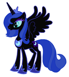 Size: 630x700 | Tagged: safe, artist:durpy, nightmare moon, princess luna, nightmare luna, recolor, s1 luna, simple background, solo, spread wings, standing, vector, white background