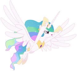 Size: 10000x9250 | Tagged: safe, artist:caliazian, princess celestia, alicorn, pony, princess twilight sparkle (episode), .ai available, absurd resolution, distress, female, flying, mare, open mouth, simple background, solo, transparent background, vector
