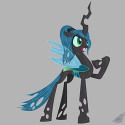 Size: 894x894 | Tagged: dead source, safe, artist:clausmonster, queen chrysalis, changeling, changeling queen, female, ponytail, solo