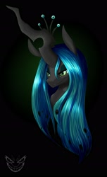 Size: 1625x2676 | Tagged: dead source, safe, artist:she-shark, queen chrysalis, changeling, changeling queen, female, horn, solo