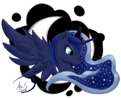 Size: 1600x1300 | Tagged: safe, artist:yukimujaki68, princess luna, alicorn, pony, female, horn, mare, simple background, solo, transparent background