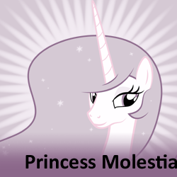 Size: 250x250 | Tagged: safe, artist:kyrospawn, princess celestia, alicorn, pony, bedroom eyes, princess molestia, solo, spoilered image joke