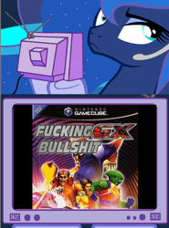 Size: 480x650 | Tagged: safe, princess luna, alicorn, pony, exploitable meme, f-zero, f-zero gx, gamecube, meme, obligatory pony, tv meme, vulgar