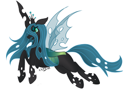 Size: 1836x1332 | Tagged: safe, artist:yuureiburu, queen chrysalis, changeling, changeling queen, female, solo