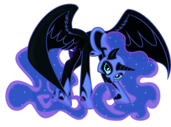 Size: 4500x3343 | Tagged: safe, artist:kp-shadowsquirrel, artist:soren-the-owl, artist:spier17, nightmare moon, princess luna, alicorn, pony, head tilt, looking at you, nicemare moon, nightmare luna, simple background, smiling, solo, spread wings, transparent background, vector